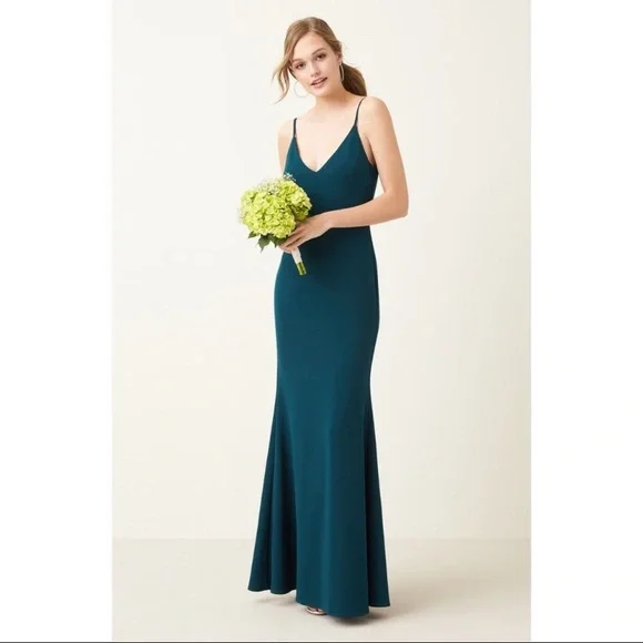 *hemmed* Lulus Infinite Glory Maxi Dress in forest green or dark emerald - Picture 3 of 5